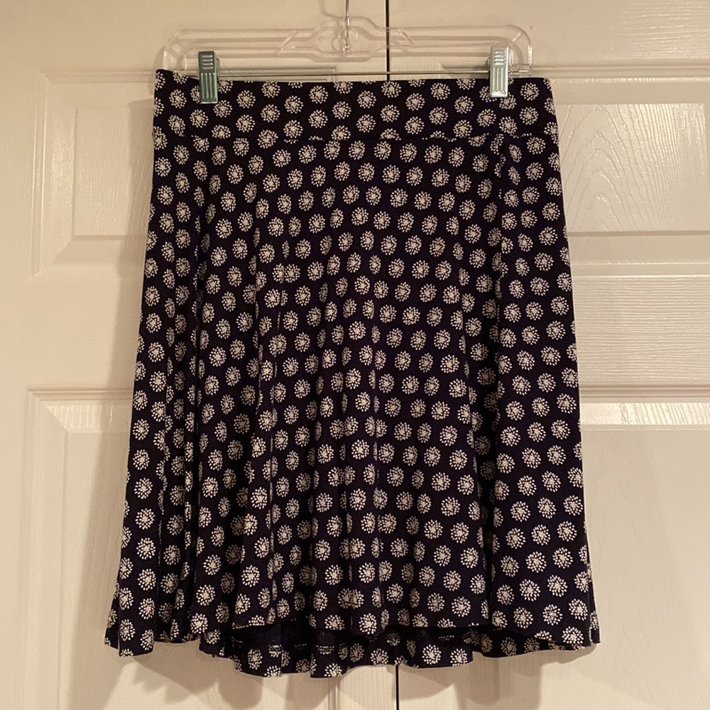 LOFT Blue and White A-Line Skirt, Size MP